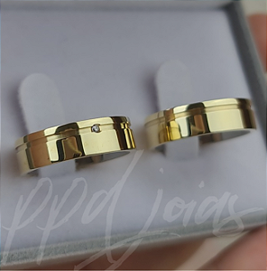Par de Aliança Vivar P. (6mm) - Moeda Antiga