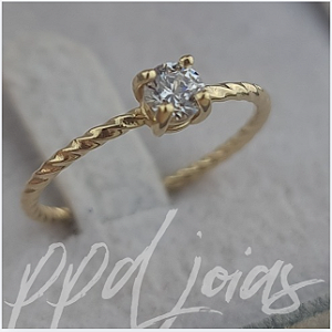 Solitário Torcido - Ouro 18k