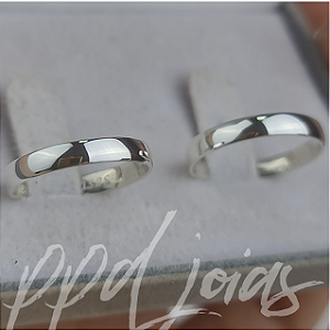 Par de Alianças Tradicional (3mm)- Prata 950