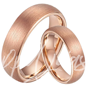 Par de Alianças Tradicional Perso. (6mm) - Ouro 18k Rose