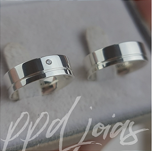 Par de Aliança Vivar (6mm) - Prata 950