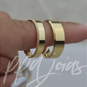 Par de Aliança Itália Plus (4/6,5mm) - Ouro 18k