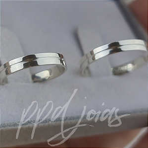 Par de Aliança Chiu (3mm) - Prata 950