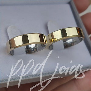 Par de Alianças Itália (6mm) - Moeda Antiga