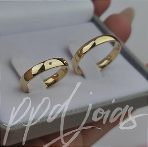 Par de Alianças Tradicional (3,5mm) - Ouro 18k