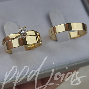 Kit de Casamento Milão (4mm) - Ouro 18k