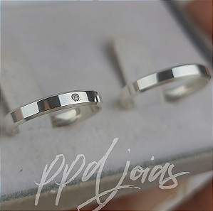 Par de Aliança Itália (3mm) - Prata 950