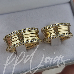 Par de Aliança Bulgari P. (10mm) - Ouro 18k