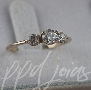 Solitário Shai Slim - Ouro Branco 18k