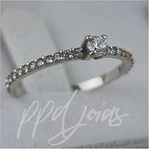 Solitário Marquesa Fit - Ouro Branco 18k