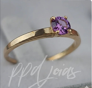 Solitário Lirio Lilás - Moeda antiga