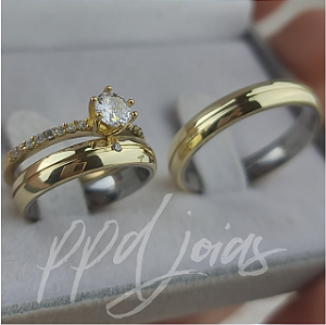 Kit casamento Tradicional 1 friso (4mm) - Moeda antiga