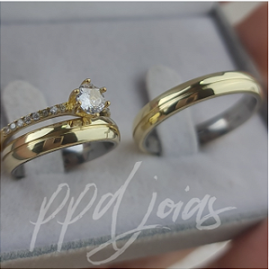 Kit casamento Tradicional 1 friso (4mm) - Moeda antiga