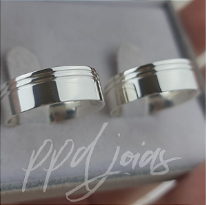 Par de Alianças Melin Delux (7mm) - Prata 950