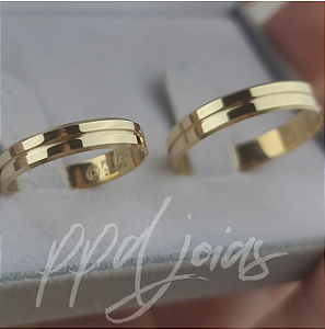 Par de Alianças Italia Macau (4mm) - Ouro 18k