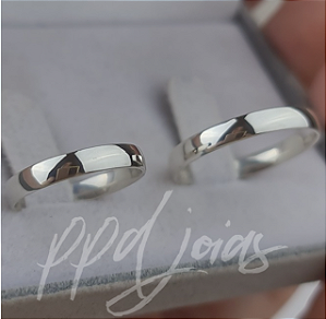 Par de Aliança Tradicional (3,5mm) - Prata 950