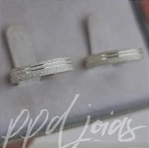 Par de Alianças Melin (4mm) - Prata 950