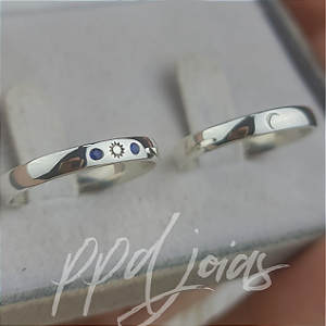 Par de Aliança Eclipse Tradicional (3mm) - Prata 950