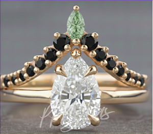 Conjunto de Aneis Princesa Rainha Má - Ouro 18k