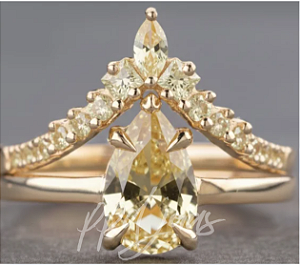 Conjunto Aneis Princesa Bela - Ouro 18k
