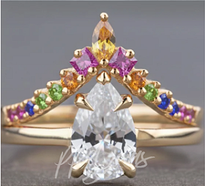 Conjunto Aneis Princesa Rapunzel - Ouro 18k