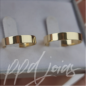 Par de Alianças Milão (4mm) - Ouro 18k