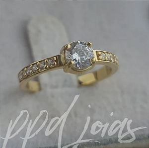 Solitário Anel Noivado Marrocos - Ouro 18k