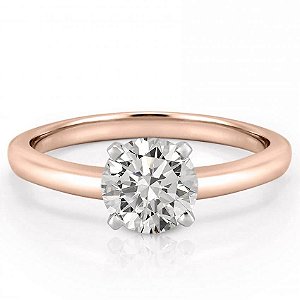 Solitário Anel Noivado - Ouro 18k Rose