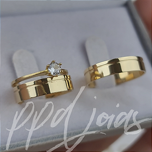 Par de Alianças Vivar (5mm) - Ouro 18k