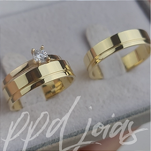 Par de Alianças Vivar (5mm) - Ouro 18k