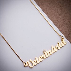 Colar Ouro 18k Formatura Veterinaria