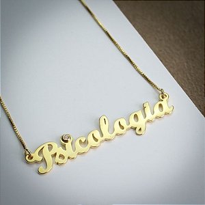 Colar Ouro 18k Formatura Psicologia
