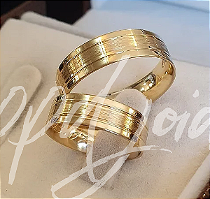 Par de Alianças Summer (6mm) - Ouro 18k