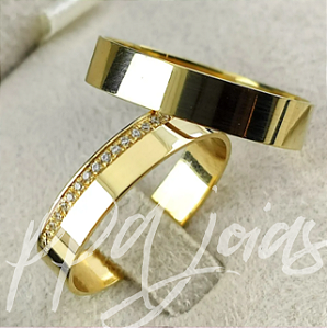 Par de Alianças Annalis (5mm) - Ouro 18k