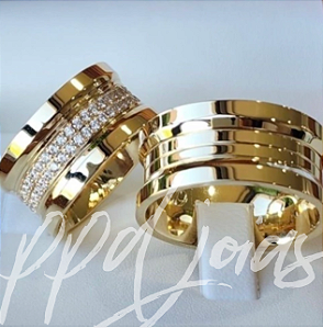 Par de Alianças Djon (10mm) - Ouro 18k