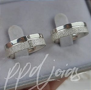 Par de Alianças Nina Plus (6mm)- Prata 950