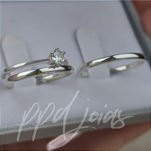 Kit compromisso Tradicional (2mm) - Prata 950