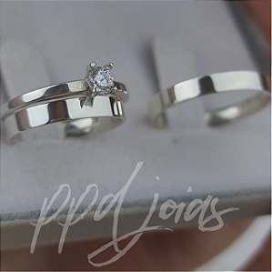 Kit compromisso Milão (3mm) - Prata 950