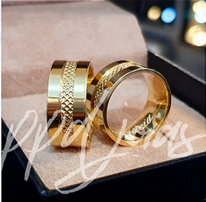 Par de Alianças Dilla (10mm) - Ouro 18k