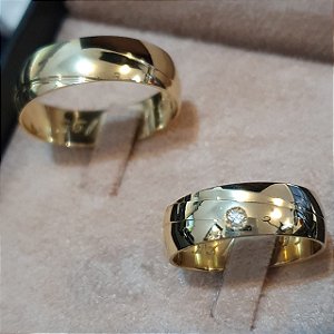 Par de Alianças Solicius - Ouro 18k