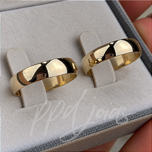 Par de Alianças Tradicional (5mm) - Ouro 18k