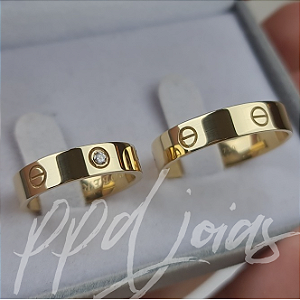 Par de Alianças Carters (5mm) - Ouro 18k