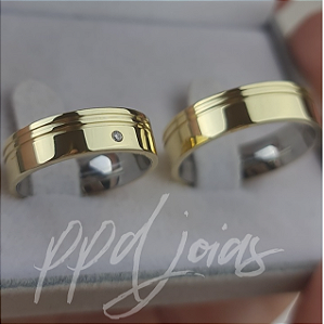 Par de Aliança Melin (6mm) - Moeda Antiga