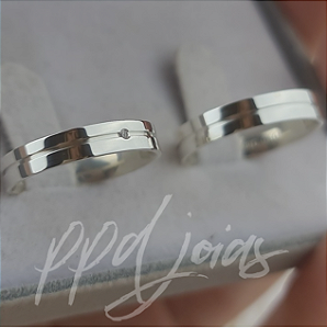 Par de Alianças Chiu (4mm) - Prata 950