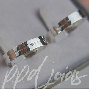 Par de Alianças Chiu (4mm) - Prata 950