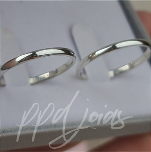 Par de Alianças Tradicional (2mm) - Prata 950