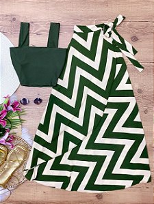 Saia Envelope Mari Chevron Verde Militar