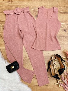 Conjunto Calca e Blusa Taissa Blush