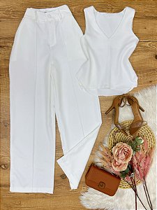 Conjunto Calca e Blusa Nayara Branco