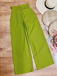 Calca Pantalona Linho Gisele Verde